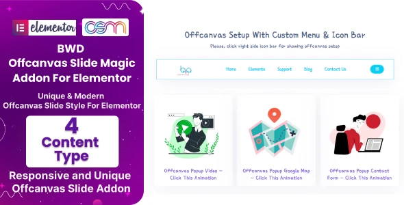 Elementor Off Canvas Menu plugin